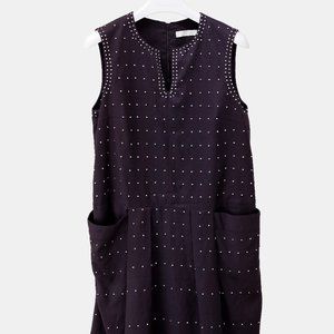 Chloé Purple Studded Shift Midi Dress